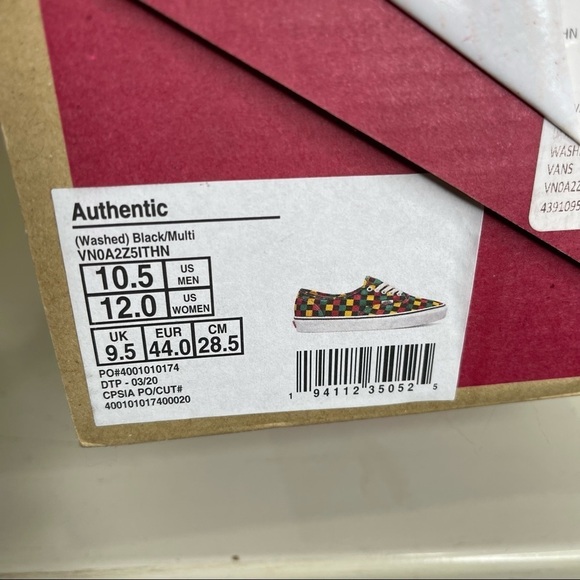 New! Vans Checkered Multi Colored Laced Sneaker, Women Size 12 , Men Size 10.5 - Picture 5 of 5